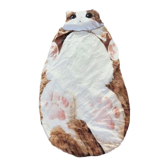 Взрослый спальный мешок Плюшевый кот Конверт Спальный мешок Милый котенок Теплое одеяло Спальный мешок для кемпинга, ночевок, домашнего отдыха E