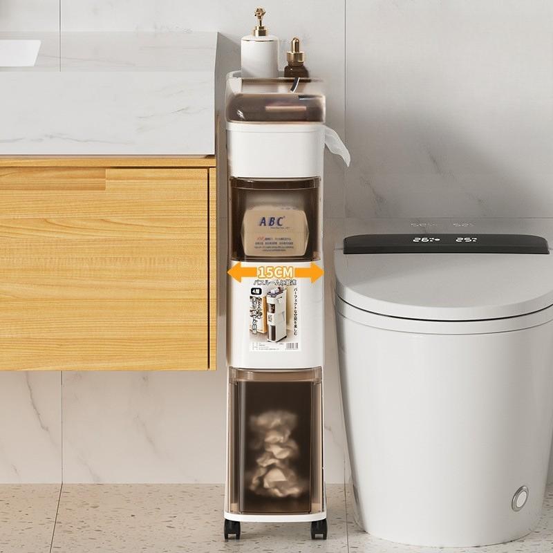 Bathroom Storage Rack, Narrow Gap Drawer Cabinet for Toilet, Slim Space-Saving Organizer Unit for Tight Spaces, Freestanding