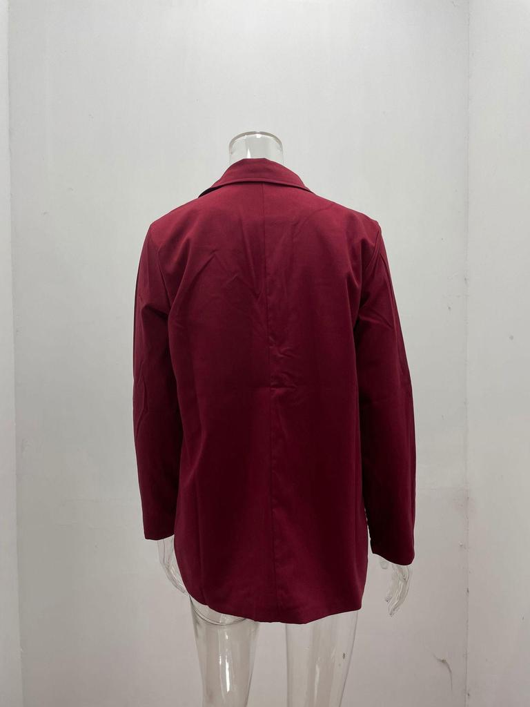 2026 European/American Fashion Solid Color Long Sleeve Jacket - Spring/Autumn Suit