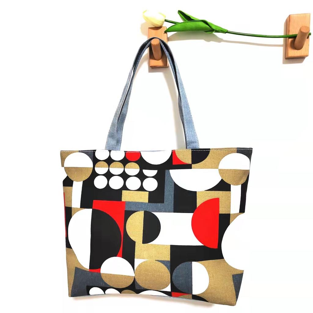 New version of cute cartoon canvas bag literary women's shoulder bag large capacity canvas tote women's bag