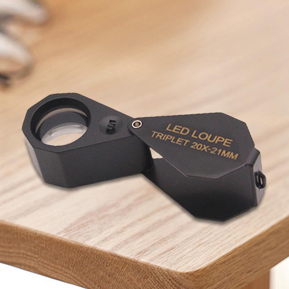 10X 20X 30X 40X Illuminated Jewelers Loupe Magnifier with LED Light Foldable Jewelers Loupe for Gems Jewelry Coins Stamps Etc
