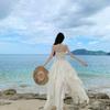French Fairy Lotus Leaf Edge Suspender Dress Female Seaside Vacation Sexy Irregular Split Fairy Long Dress