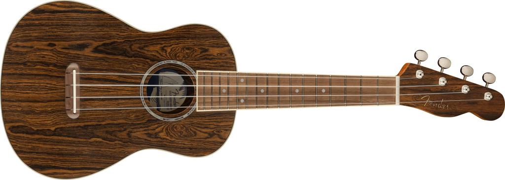 Fender Ukulele Zuma Exotic Concert Walnut Bocote with Soft Case Ukulele, Fingerboard,