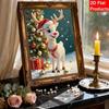 Christmas Reindeer Pearl Bead Painting Kit Festive Animal Pattern Frameless Canvas Art Relaxing Night Craft Home Decor Holiday Gift