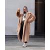 Cappotto Lungo da Donna in Ecopelliccia Collo a Revers Vita Cinghiata Apertura Frontale Manica Lunga Caldo Cappotto Invernale in Peluche