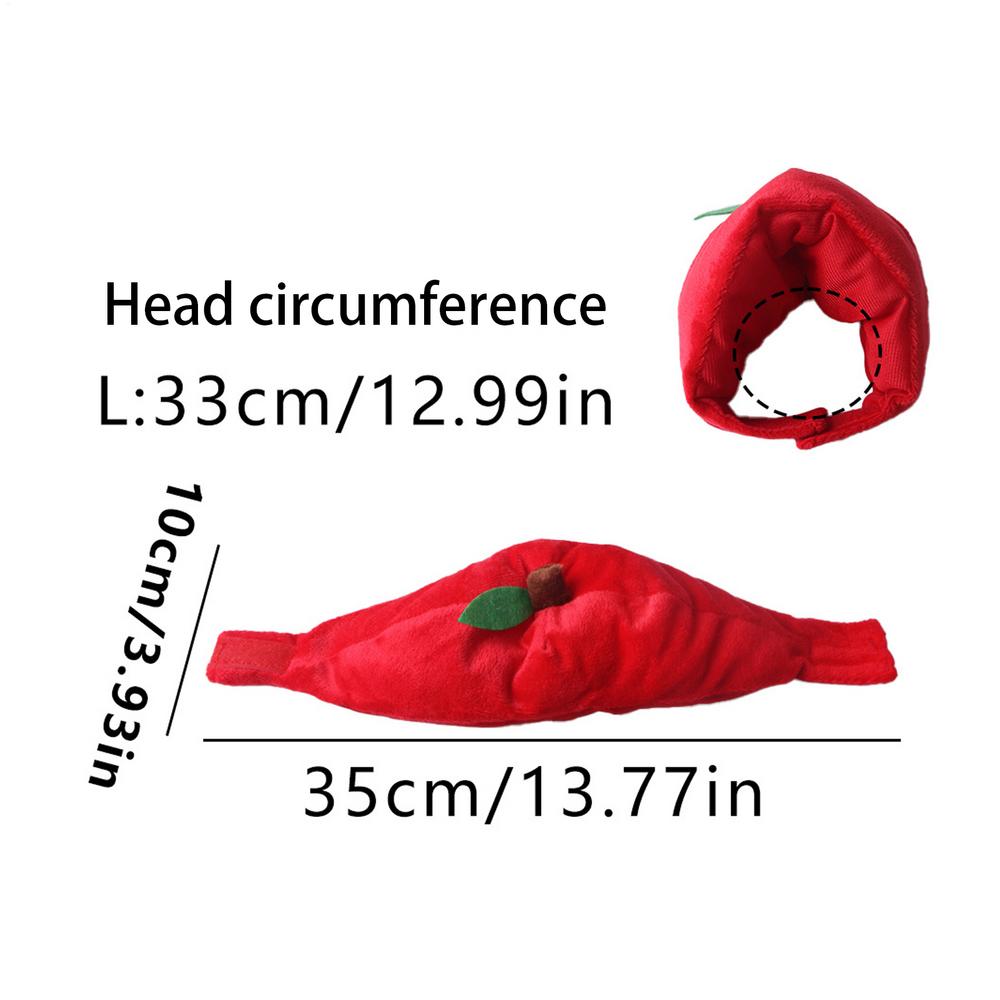 

Hat For Small Cat Adjustable Fruit Headwear Small Pet Headwear For Festival Celebration Cosplay Masquerade Party Holiday Family червоний