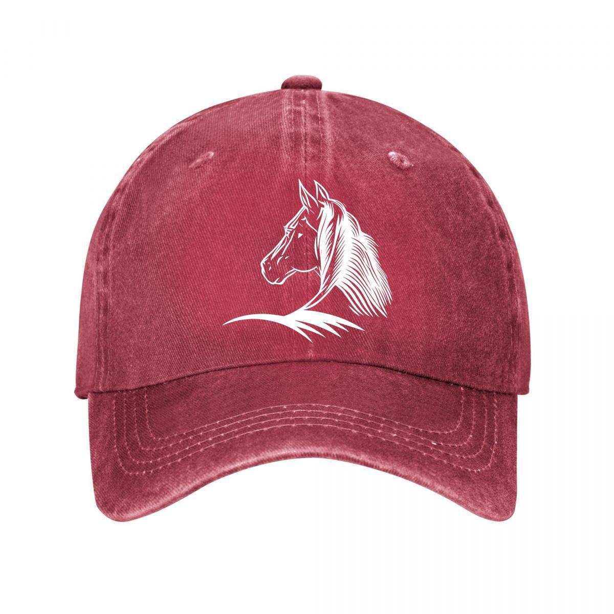 Horse Baseball Cap New Vintage Washed Cotton Baseball Cap Parent Kids Sun Hats Adjustable