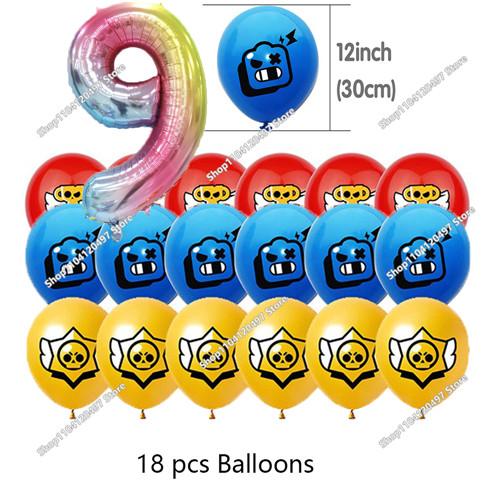 Anime Game Theme Party Supplies Flag Pull Banner Cake Topper Balloon Set Kid Girl Boy Happy Birthday Party Baby Shower Decor