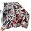 Colored leaves double-sided heterochrome silk wool silk scarf women's new thermal shawl light luxury versatile silk wool scarf