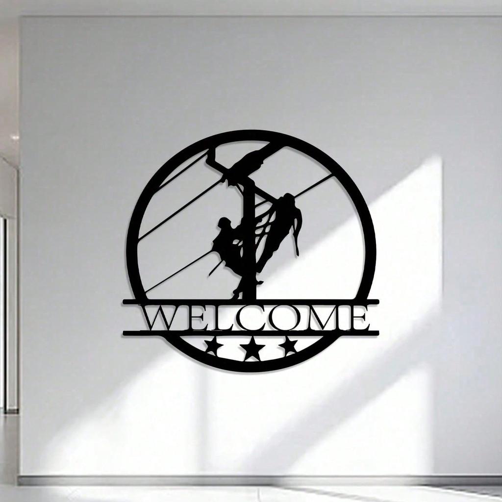 Vintage Metal Wall Sign Industrial Welcome Home Decor Iron Art Gift