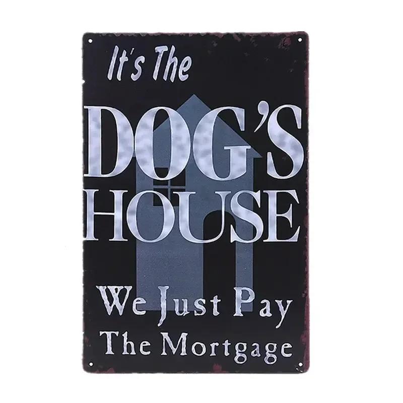 Aviso Perigo Placas de Metal Vintage Cuidado Com o Cão Gato Pôster Placa de Parede Pátio Jardim Bar Casa Pintura Decoração Caverna do Homem