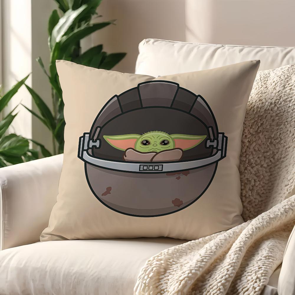 S-Star Wars-S G-Grogu Baby Yoda Kawaii cushion cover For Pillow Printing Sofa Decoration Home Car Room Office Nordic Simplicity