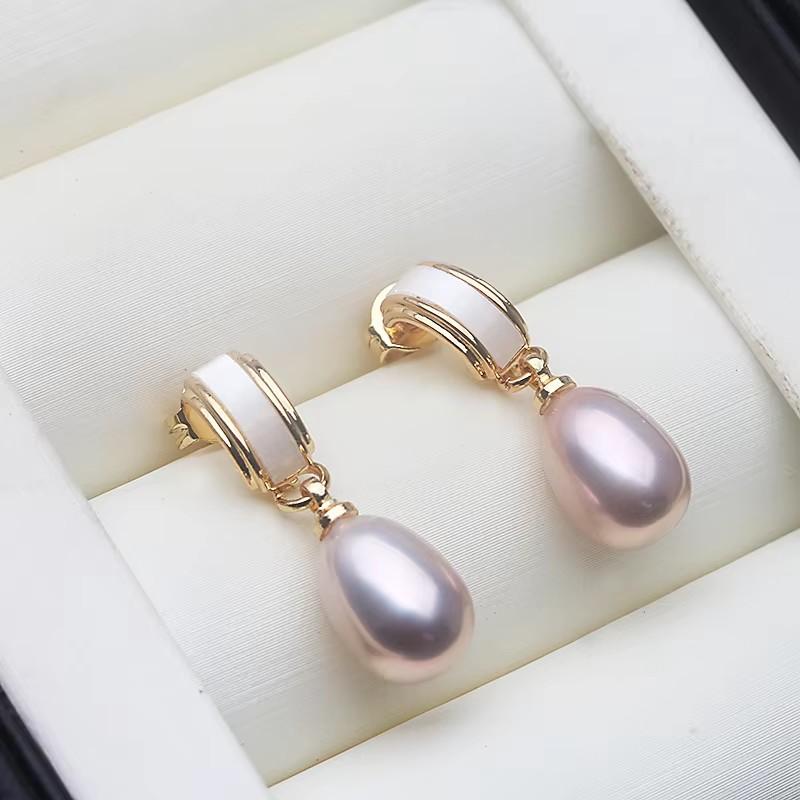 

Real 925 Silver Natural Freshwater Pearl Earrings,Wedding Luxury Pearl Earrings Wife Mother Brithday Gift White Black