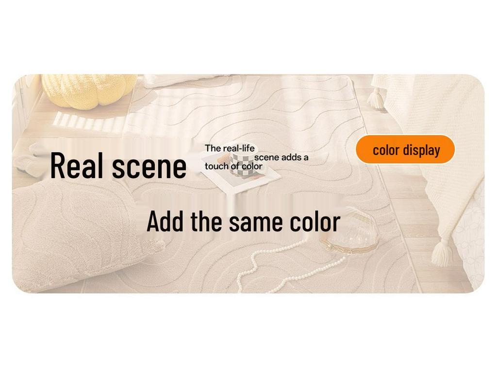 Shu Baumwoll-Wohnzimmerteppich mit rutschfester Oberfläche: Fleckenabweisender, strapazierfähiger und pflegeleichter Teppich für Sofa und Couchtisch