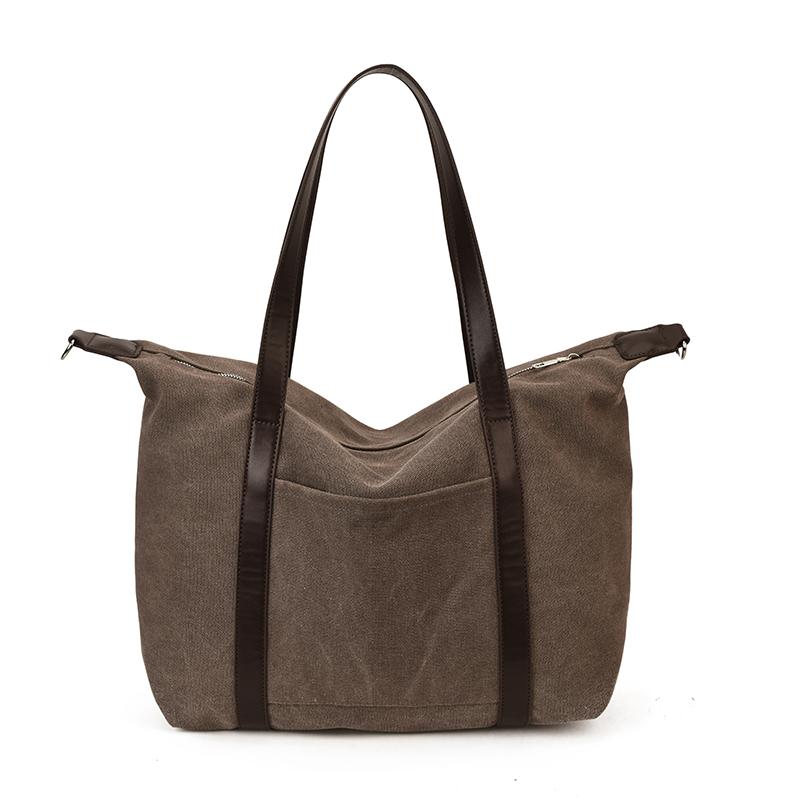 Stylish Canvas Shoulder Bag for Women with Wide Strap and Spacious Design