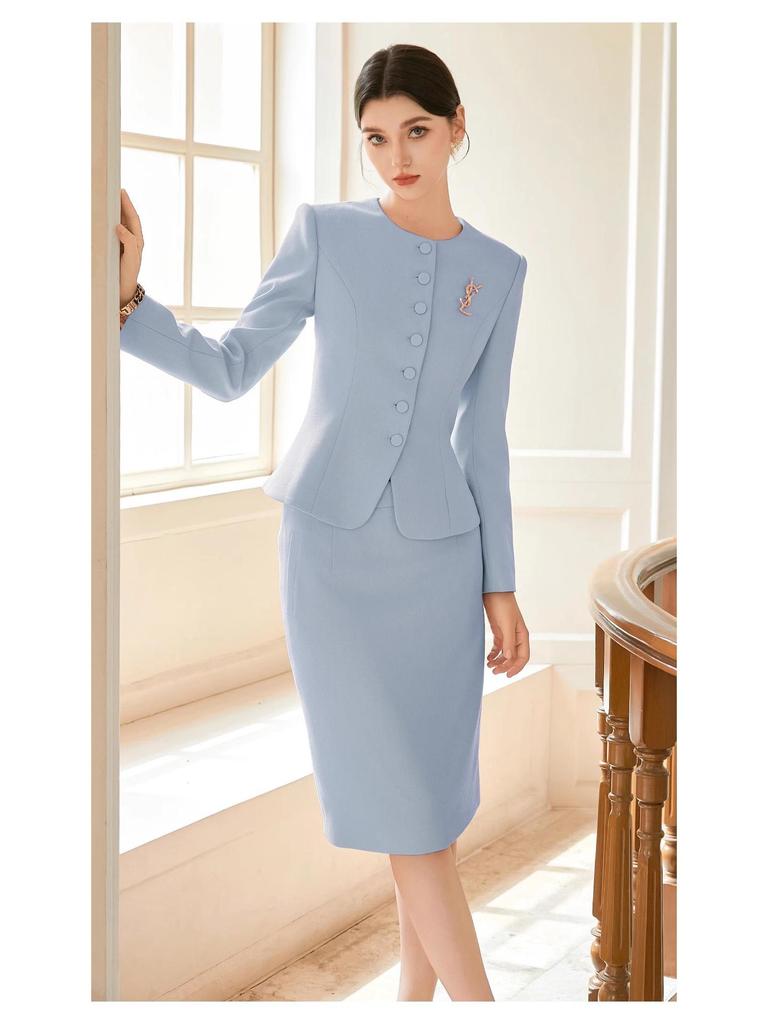 Frühling/Herbst Retro Rundhals Schlankheitsanzug: Professioneller Moderator/Ansager Festliche Kleidung