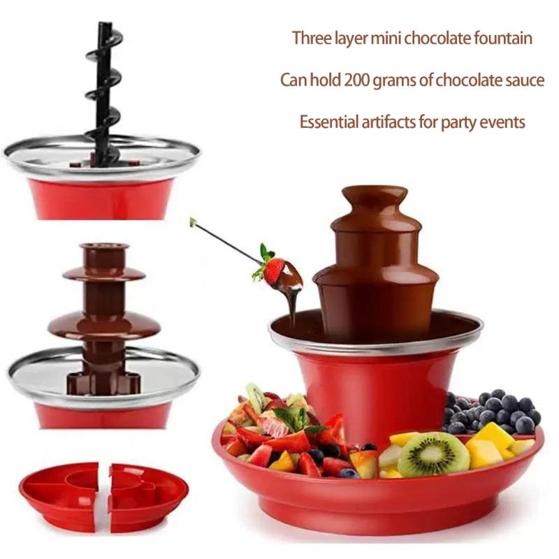 Fontana di Cioccolato Multiuso a 3 Livelli Elettrica per Fonduta di Cioccolato, per Sciogliere Caramelle e Fare il Formaggio Fuso