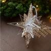 2pcs With Sequins Snowflake Hanging Ornaments Clear Christmas Tree Hanging Ornaments  New Year