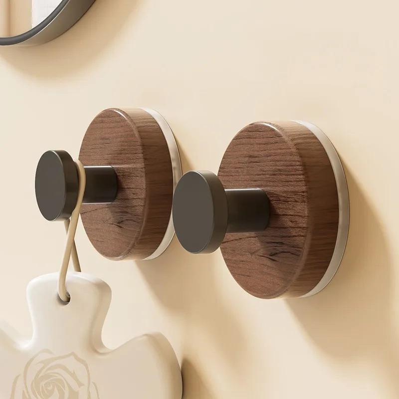 Holz Saug Haken Walnuss Schlüssel Deko Haken Tür Rückseite Kleidung Handtuch Aufhänger Schrank Schubladen Griff Wandmontiertes Aufbewahrungsregal