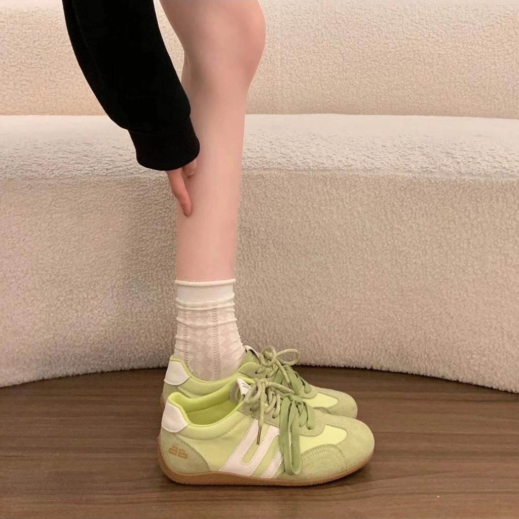 Retro green Dexun shoes women's ins trendy niche design sense Forrest Gump shoes Korean leisure sports board