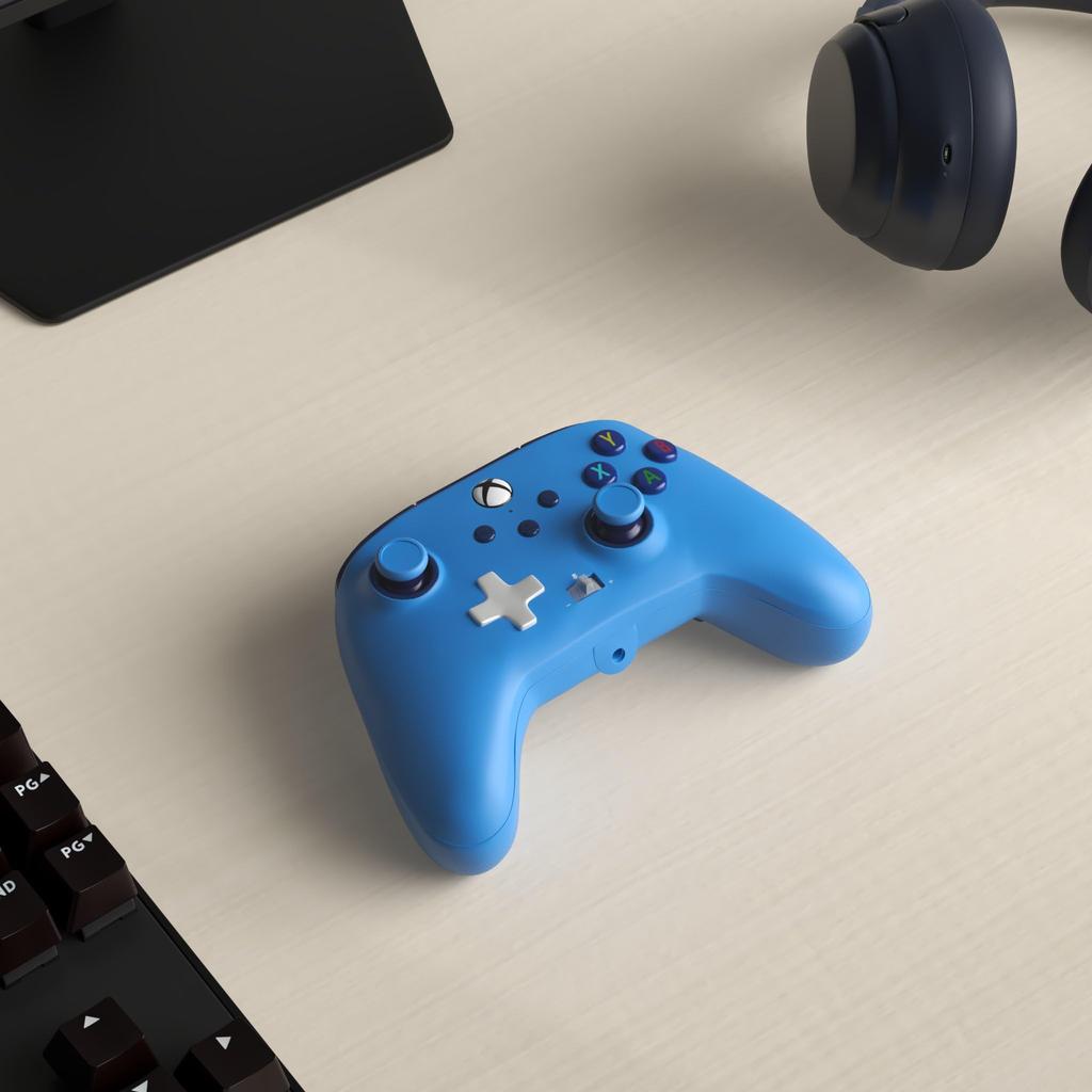 PowerA Enhanced Wired Dual Vibration Back for Xbox Series Xbox Windows 2-Year Warranty Controller, Blue, Function, Buttons, XS, One, PC, 10/11