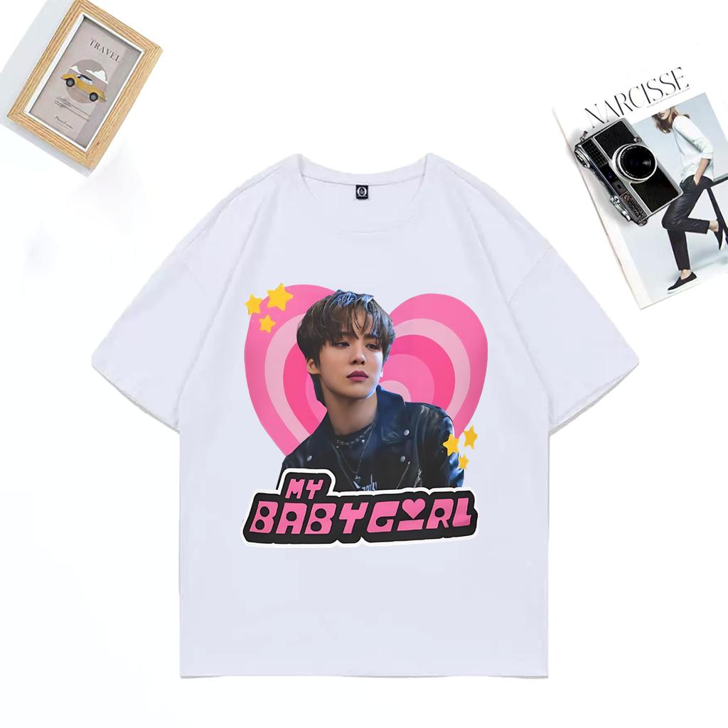 Ateez Yunho Youth Y2k Babygirl Graphics T Shirt Men Women Vintage 100% Cotton Short Sleeve T Shirt Unisex Casual Summer Tops