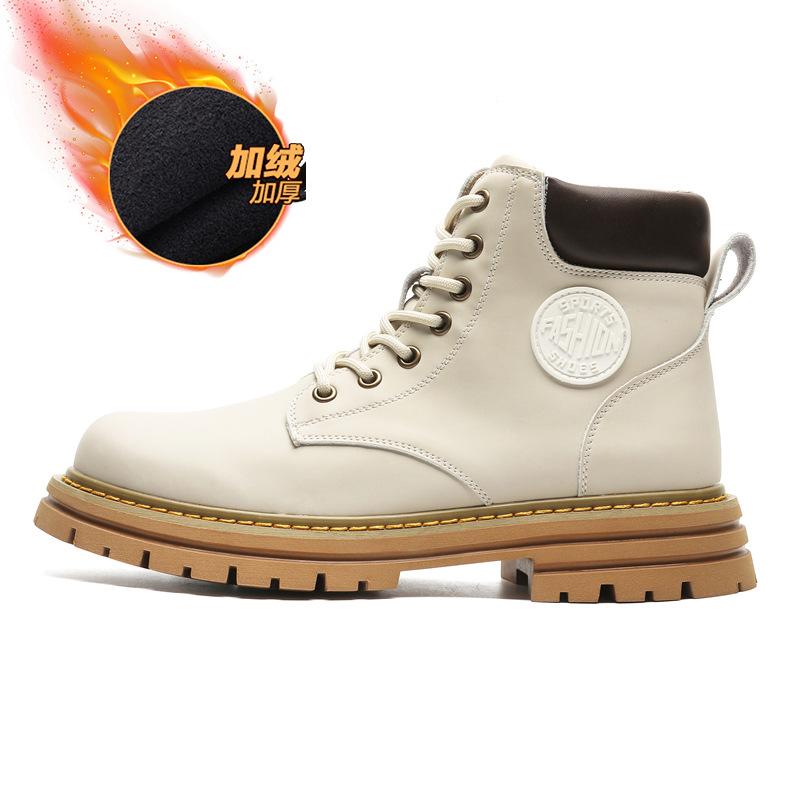 Rhubarb boots British tooling Martin boots men's short boots 2024 spring and autumn single boots thick-soled versatile mountaineering boots 6519-X