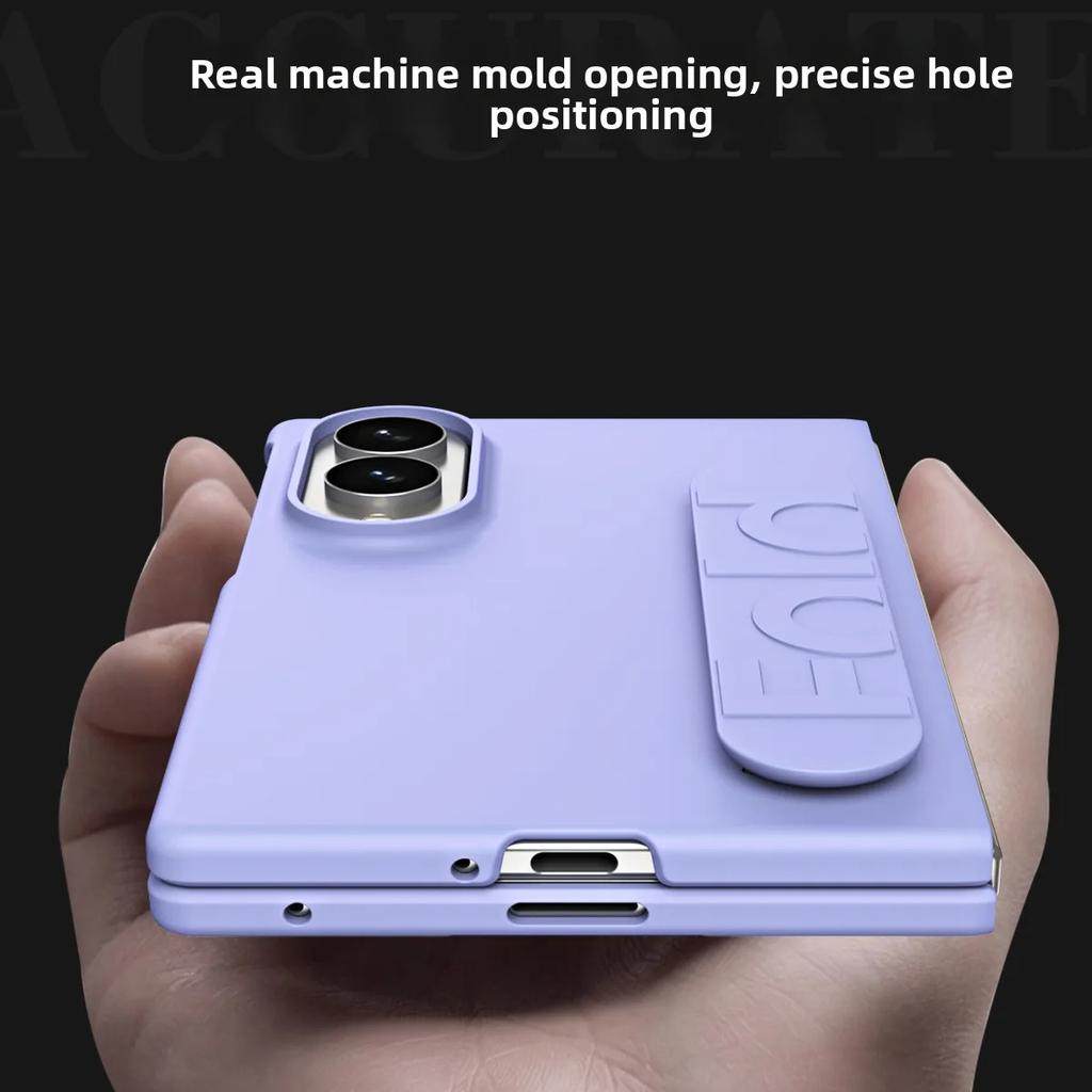 Luxury Soft Silicone Wrist Strap Bracket Case for Samsung Galaxy Z Fold 8 Ultra Fold 7 6 5 4 3 Thin Matte Hard Shockproof Cover