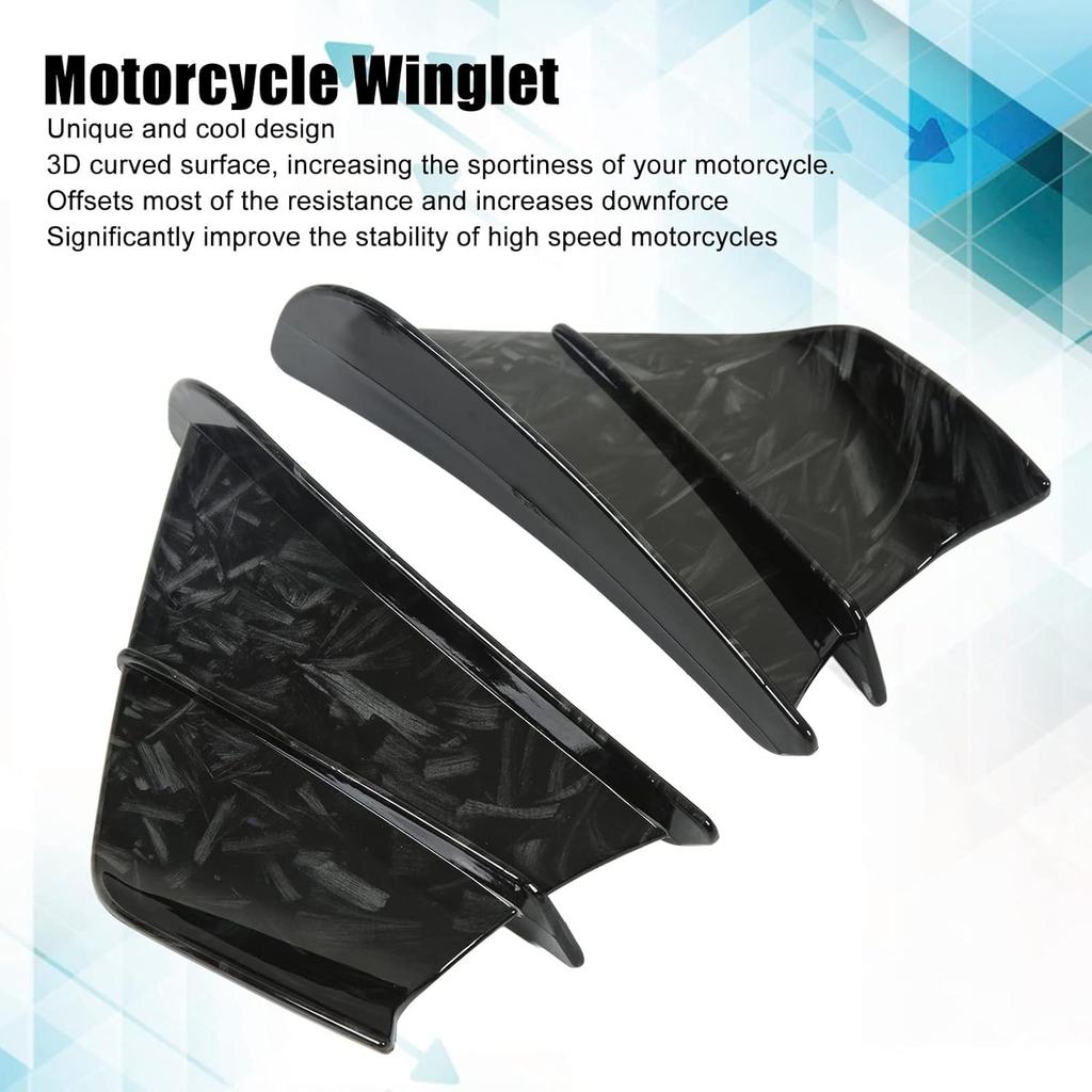 Motorcycle Side Wind Fin Motorcycle Side Spoiler Front Fairing Aerodynamic Winglets for Z900 Z1000 (Marble Grain)
