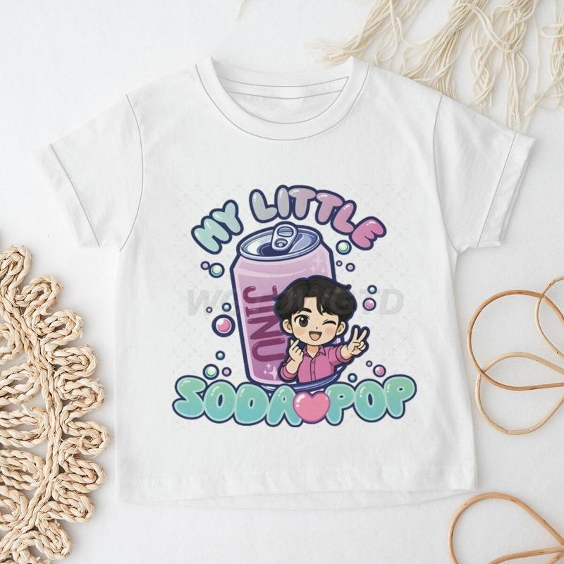 Kpop Demon Hunters Jinu T-shirts Girls Boys Summer Lovely Short Sleeve Casual Tops My Little Soda Pop Tshirt Children's Clothing