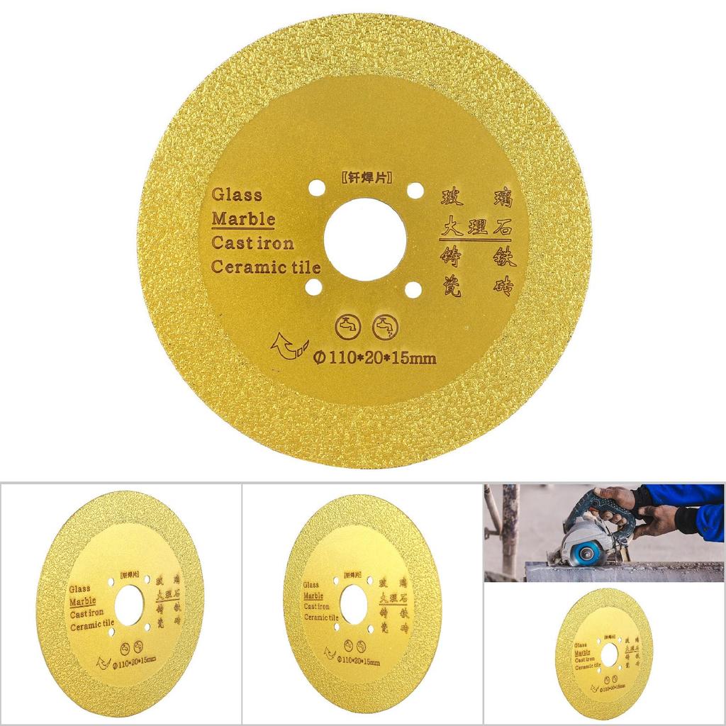 110mm Diamond Cutting Grinding Disc Brazed Saw Blade Wheel for Ceramic Glass Stones (#01)