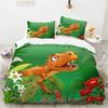 Juego de Ropa de Cama de Dinosaurio de Dibujos Animados Regalo para Niños Tamaño Completo Funda Nórdica Funda de Almohada 2/3 Piezas Queen Doble King Decoración de Dormitorio Hogar