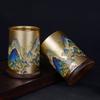 Brass Tea Ceremony Tools Set With Ebony Wood Holder Six Piece Accessories Gaiwan Brewing