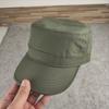 Flat top military hat fabric sealed men's hat large head circumference men's hat