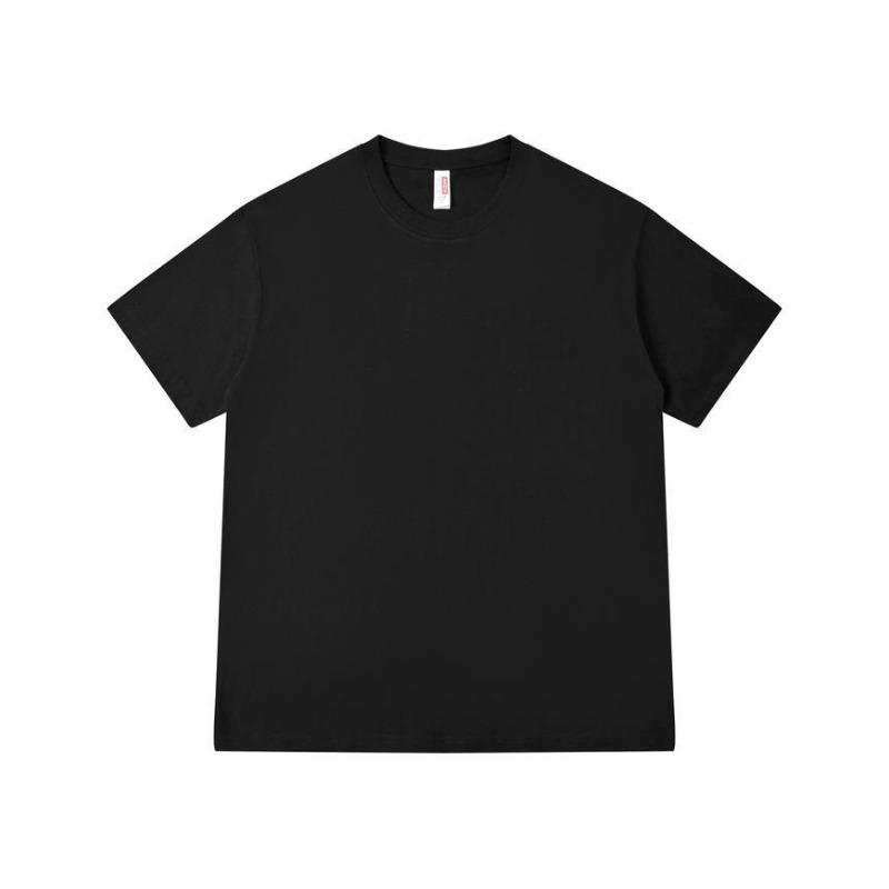 Gram heavy solid color crew neck T-shirt loose men's and women's same group clothes short-sleeved fashion versatile cultural shirt