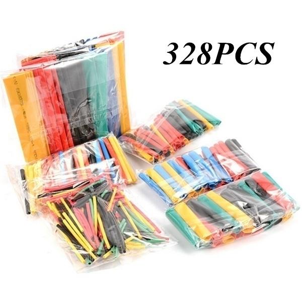 127/164/328/530Pcs Assortment Electronic 2:1 Wrap Wire Cable Insulated Polyolefin Heat Shrink Tube Ratio Tubing Insulation(No Box)