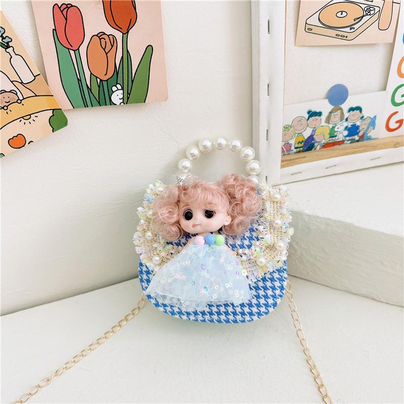 Cute Princess Children's Bag With Stylish Pearl Handle For Little Girls In Colorful Options