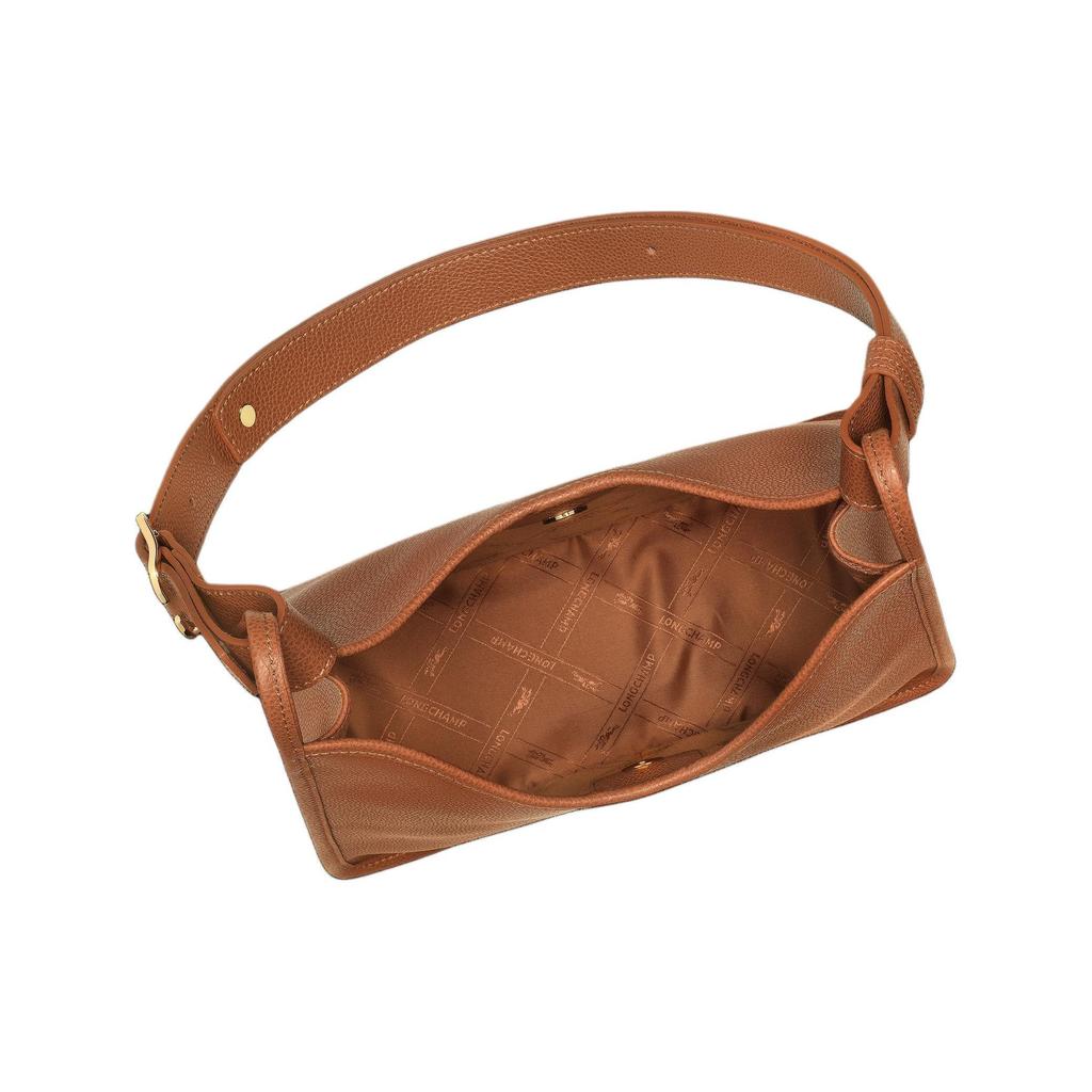 Longchamp Le Foulonné Metal Hardware Silver Leather Crossbody Shoulder Bag Women Bags Brown 10155021121