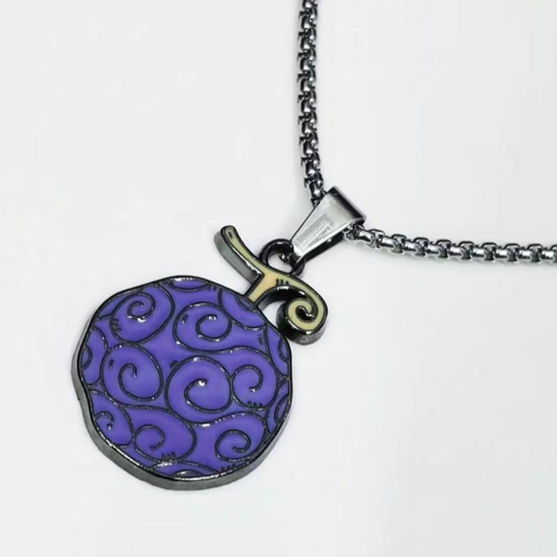Unique Ace Fire Rubber Devil Fruit Necklace With Alloy Pendant In Stylish Design