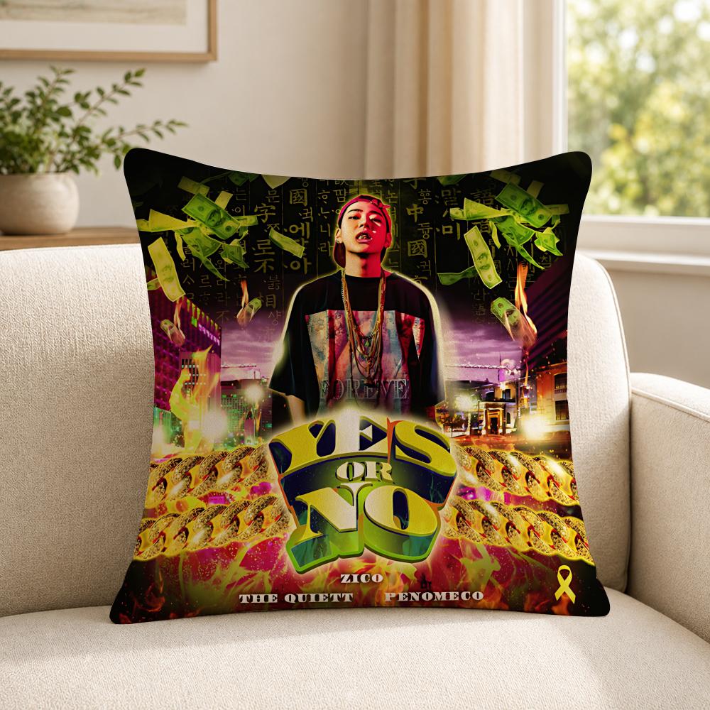 Rapper ZZICO Cushion Cover Soft Short Plush SkinFriendly Cushion Case for MultiScene Use