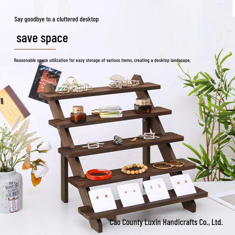 Multi-layer Solid Wood Jewelry Stand for Earrings, Rings & Accessories