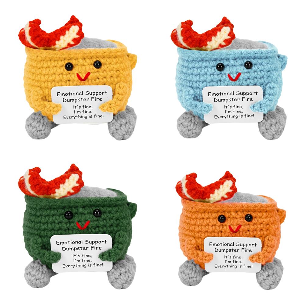 

Вязаный крючком мусорный контейнер огонь милый юмористический эмоциональный поддерживающий декор подарок для дома и офиса веселый аксессуар