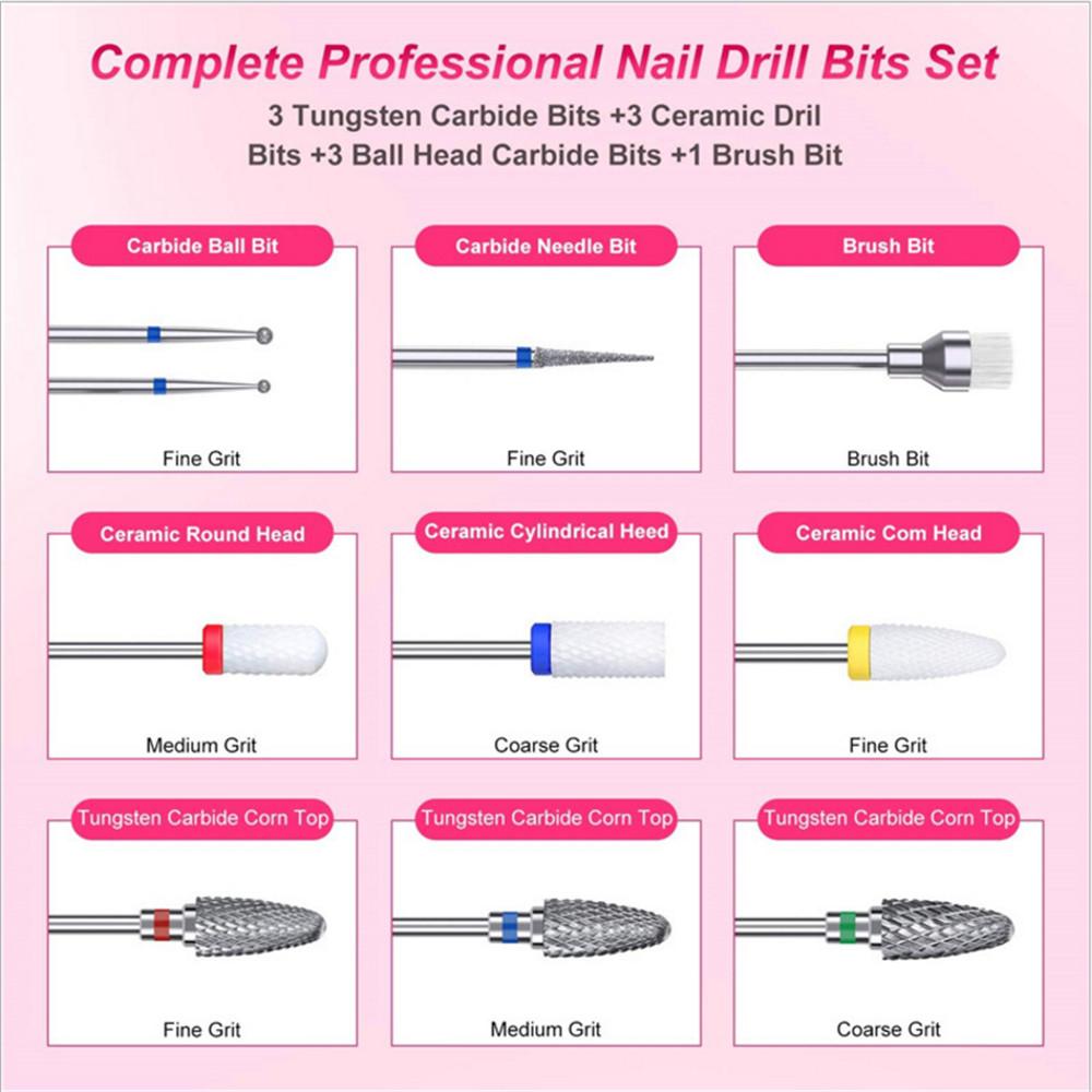 Milling Cutter For Manicure Set 10 Pcs Ceramic  Nail Drill Bits Removing Gel Varnish Tool