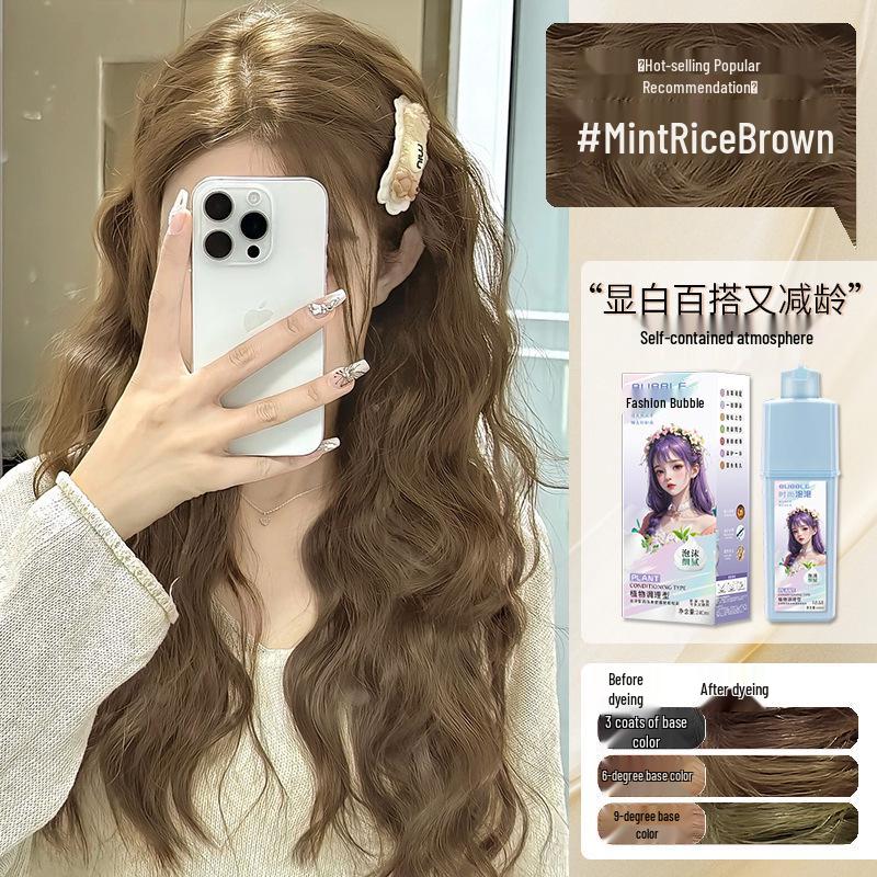 Honey Milk Tea Bubbly Hair Dye - Hazelnut Ash Brown, Bestseller Home Use Hair Color