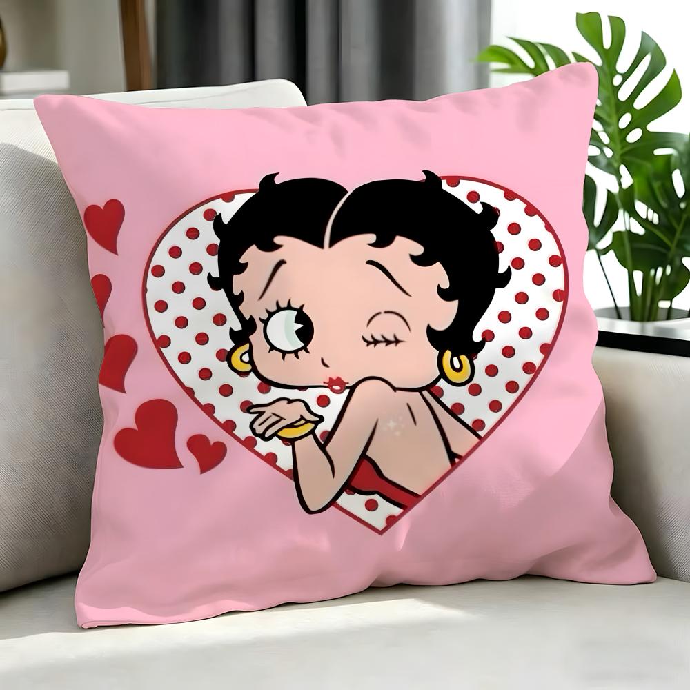 Cartoon Betty Boop Cushion Cover Cushion Cover Set 4Pcs 50X50 45X45 40X40 Pillowcase Decorative Sofa Home Decor