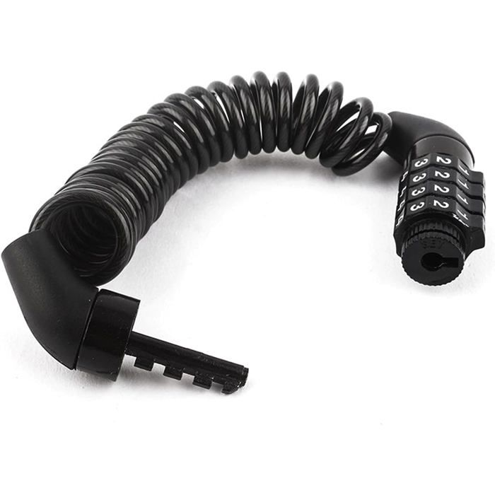 Cadenas de vélo - AIMOONSA - Cadenas à code 4 chiffres - Longueur 150 cm - Câble acier Ø3,7 mm - Cylindre alliage zinc