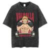 Hot Sale VINLAND SAGA Manga Graphic Print T-Shirt Men Women Vintage Washed O-Neck Cotton Casual Oversized Short Sleeve Streetwear Summer New Tee