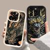 Luxury Loong Dragon Totem Phone Case For iPhone 16 15 14 13 12 Pro Max Mini 11 XS X XR 7 8 Plus Soft Silicone Shockproof Cover