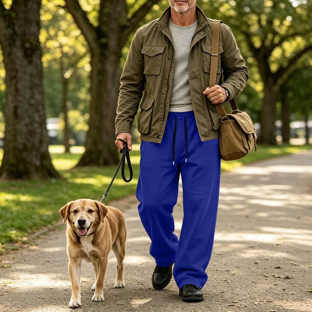 Men's Sweatpants Drawstring Straight Leg Loose Fit Joggers with Pockets for Casual and Athletic Wear