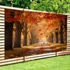 2D Plane 1 Piece of Autumn Forest Path Colored Leaves - Vibrant Autumn Leaf Design